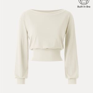 NWT OGL Cream Super Soft Wool Blend Boatneck Brami Long Sleeve Top Blouse S